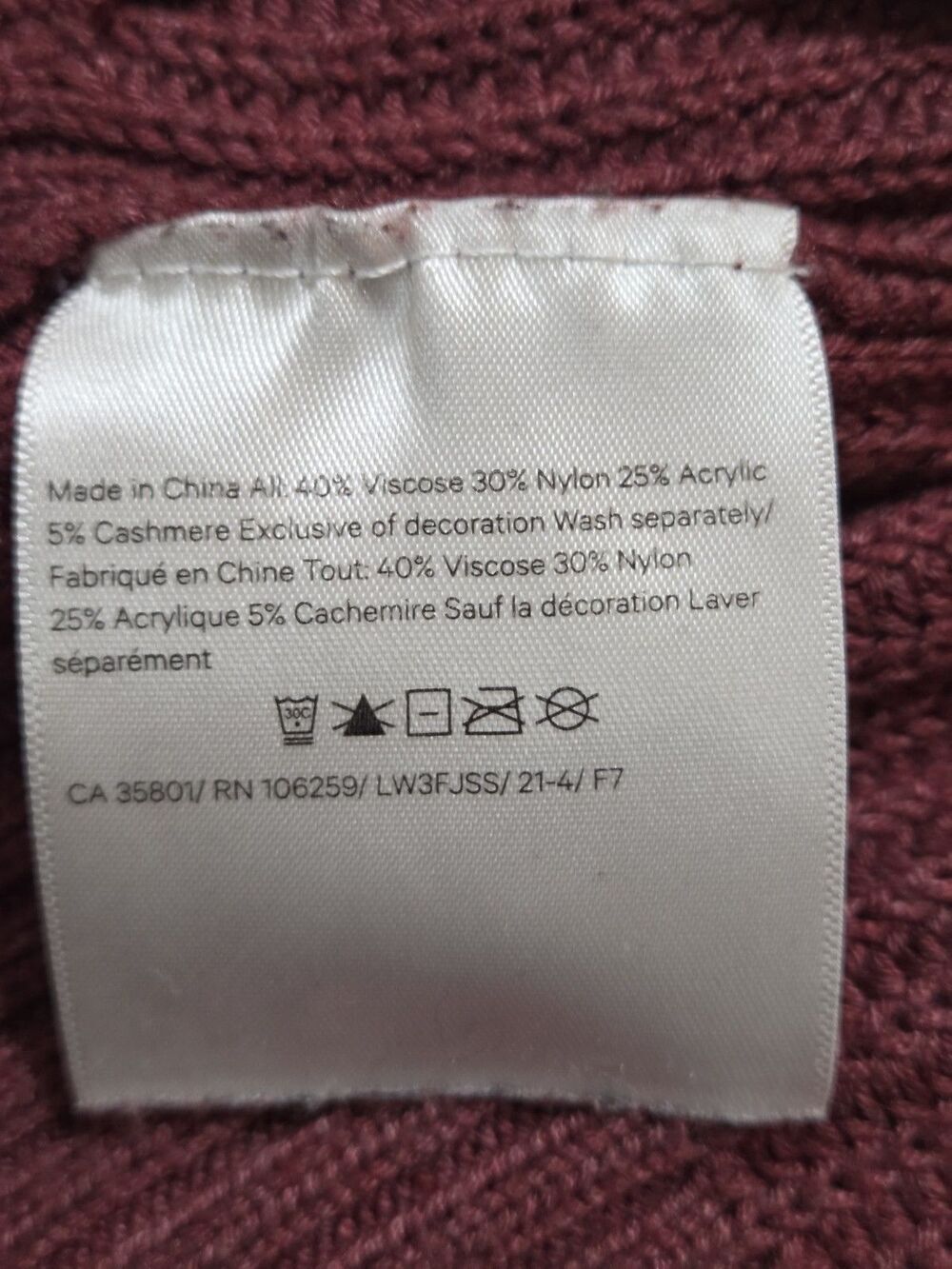 Lululemon Cashlu Sweater Wrap Knit Pockets Heathered Mulled Wine Women's L/XL U2 - Picture 7 of 10